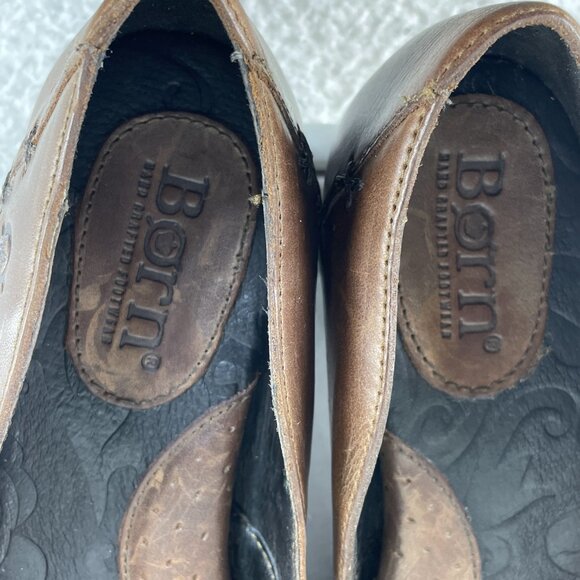 Born Charlotte Dark Brown Leather Slip On Flats Women's US Size 7 With Box - Picture 7 of 11